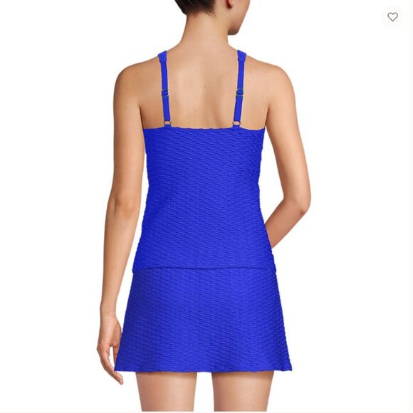 Lands' End Texture Underwire Wrap Tankini Swimsuit Top - Size: 4 Long -NWT - Picture 10 of 12